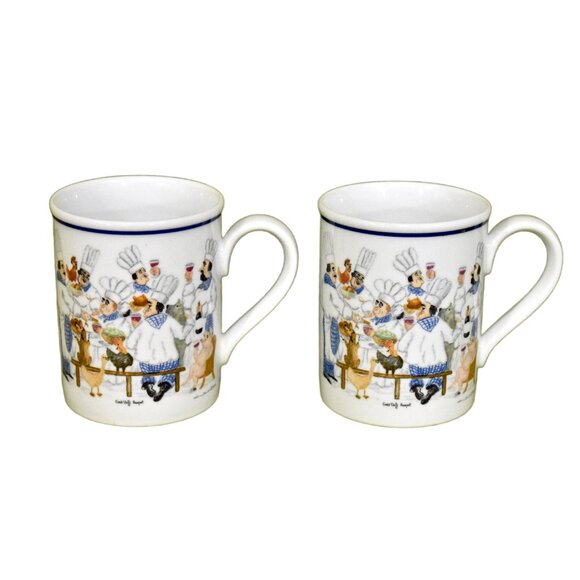 Eschenbach Porzellan GREAT CHEFS BANQUET Guy Buffet Rare Mug 4" Tall Germany Set - Picture 3 of 5